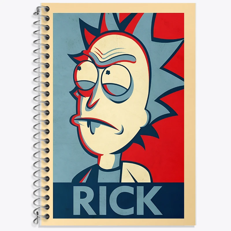 دفتر زبان 50 برگ خندالو مدل دو خط طرح ریک (Rick) کد F6489