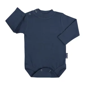 بادی آستین بلند نوزادی آدمک کد 17100 رنگ آبی تیره