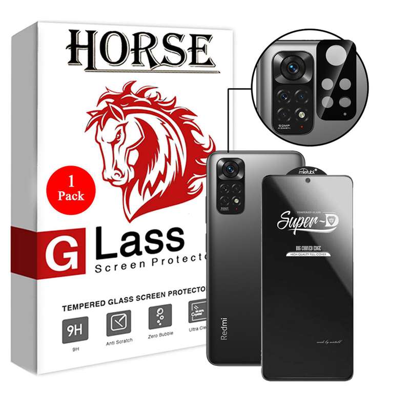 محافظ لنز دوربین هورس مدل 2SFA مناسب برای گوشی موبایل شیائومی Redmi Note 11 4G به همراه محافظ صفحه نمایش