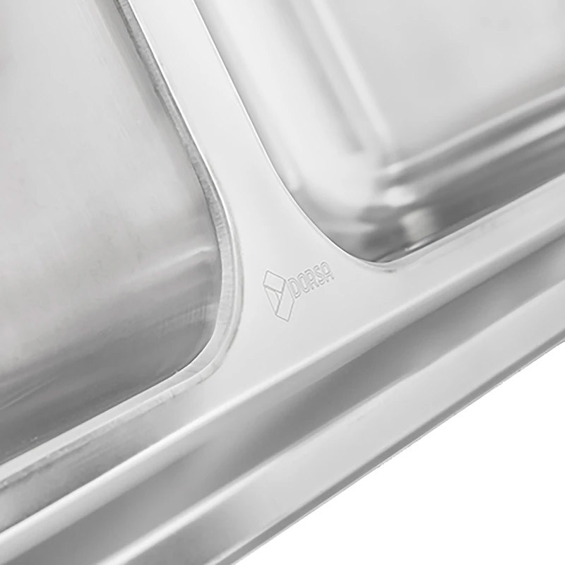 سینک ظرفشویی استیل توکار دو لگنه درسا لوازم خانگی آشپزخانه مدل 3106