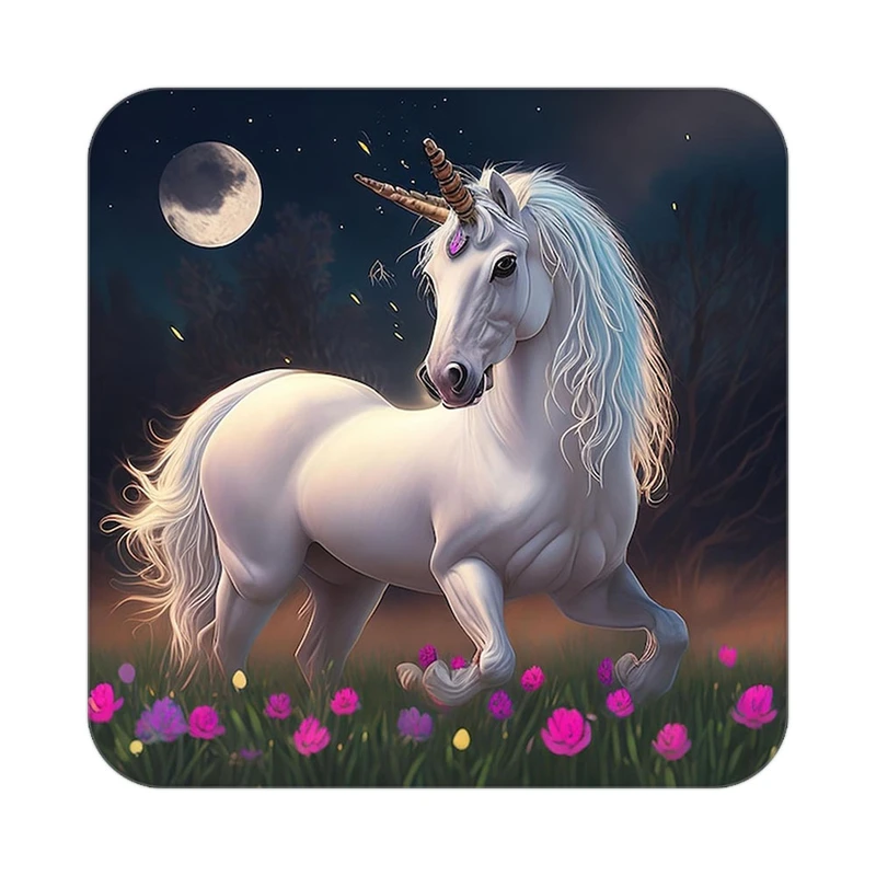 زیر لیوانی کاکتی طرح اسب تک شاخ و یونیکورن مدل mp31641