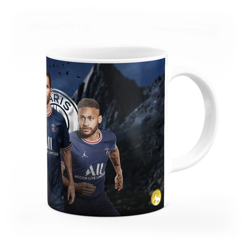 ماگ هومرو طرح تیم باشگاه فوتبال پاری سن ژرمن لیونل مسی نیمار مدل MG4955