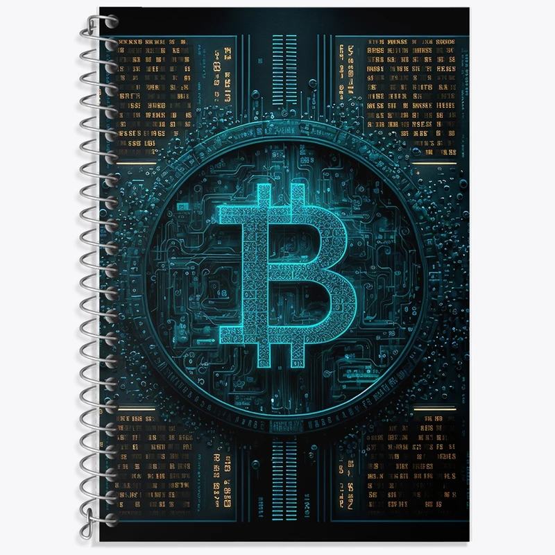 دفتر زبان 50 برگ خندالو مدل سه خط طرح بیت کوین (Bitcoin) کد F1640