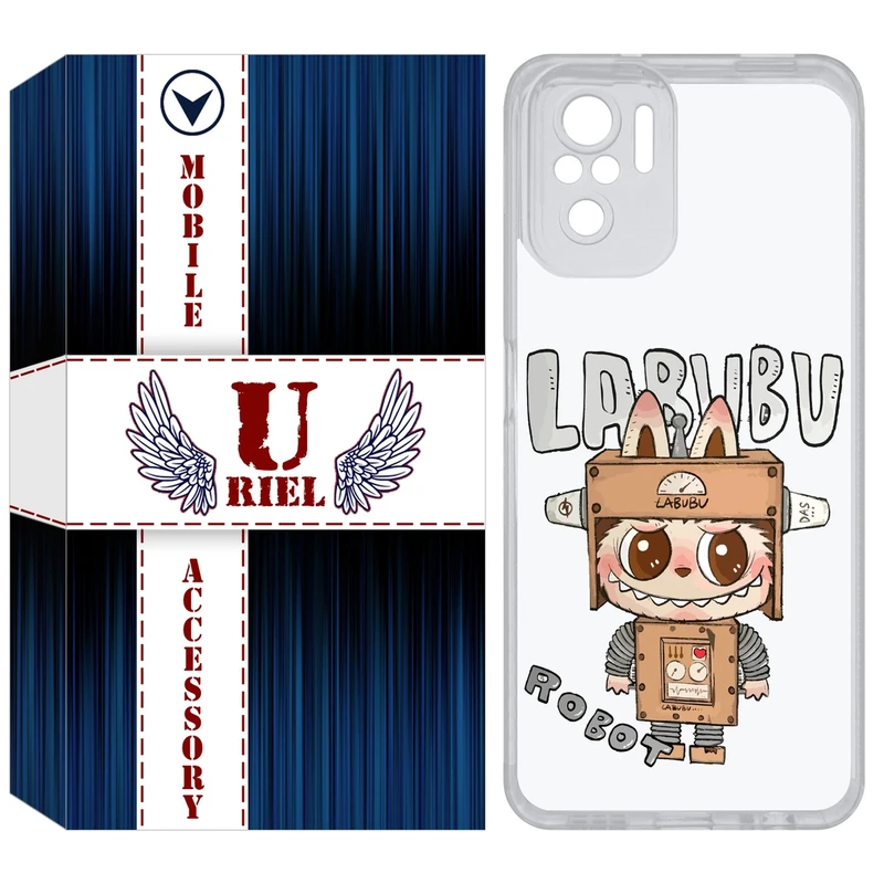 کاور یوریل قاب مدل Clear کد 121 طرح لبوبو Labubu مناسب برای گوشی موبایل شیائومی Redmi Note 10 4G / Note 10S / Poco M5s