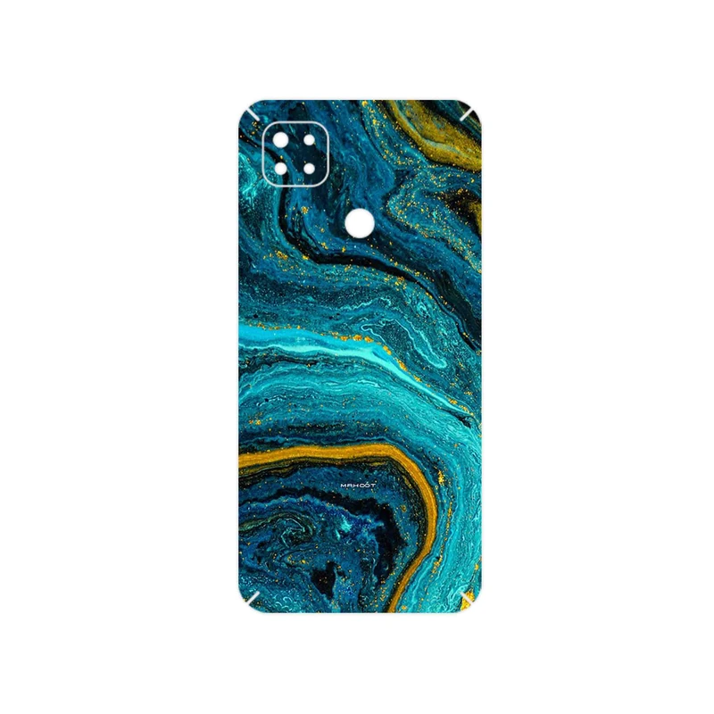 برچسب پوششی ماهوت مدل Turquoise marblewith golden streaks مناسب برای گوشی موبایل شیائومی Redmi 9 Activ