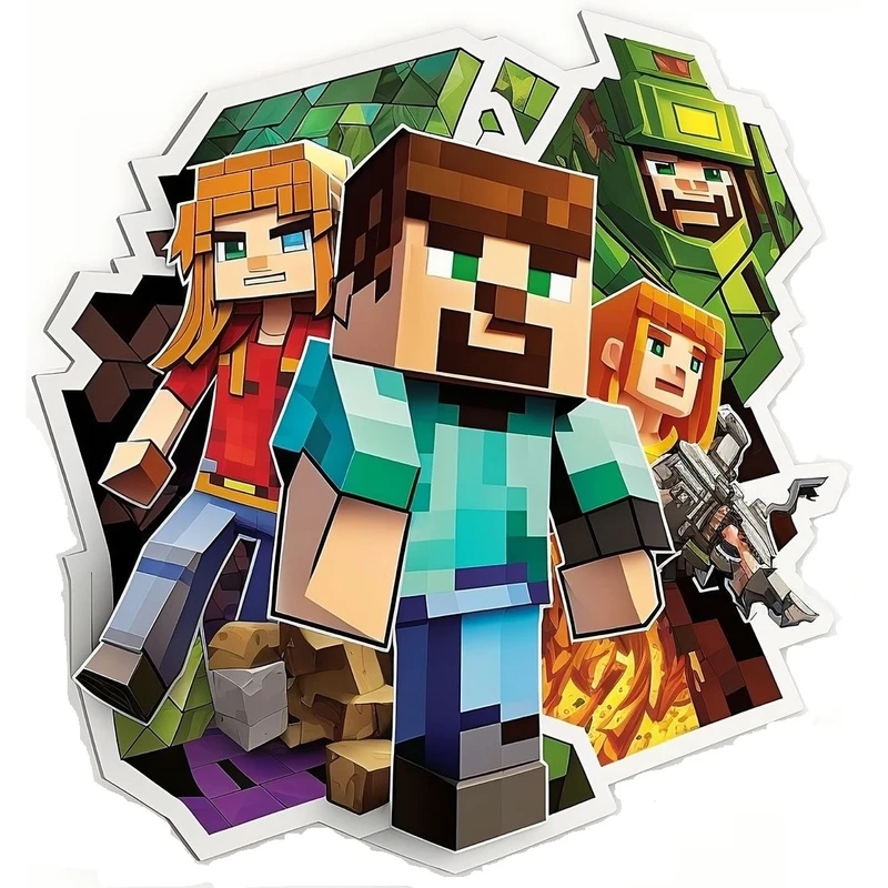 استیکر لپ تاپ، تبلت و موبایل طرح ماینکرفت MINICRAFT کد 1094