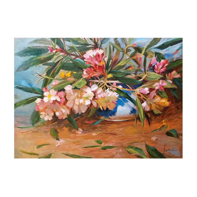 تابلو نقاشی رنگ روغن طرح گل