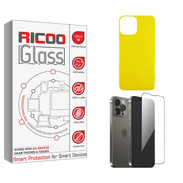 محافظ صفحه نمایش ریکو مدل Ricoo مناسب برای گوشی موبایل اپل iPhone 13 Pro Max  به همراه محافظ پشت گوشی