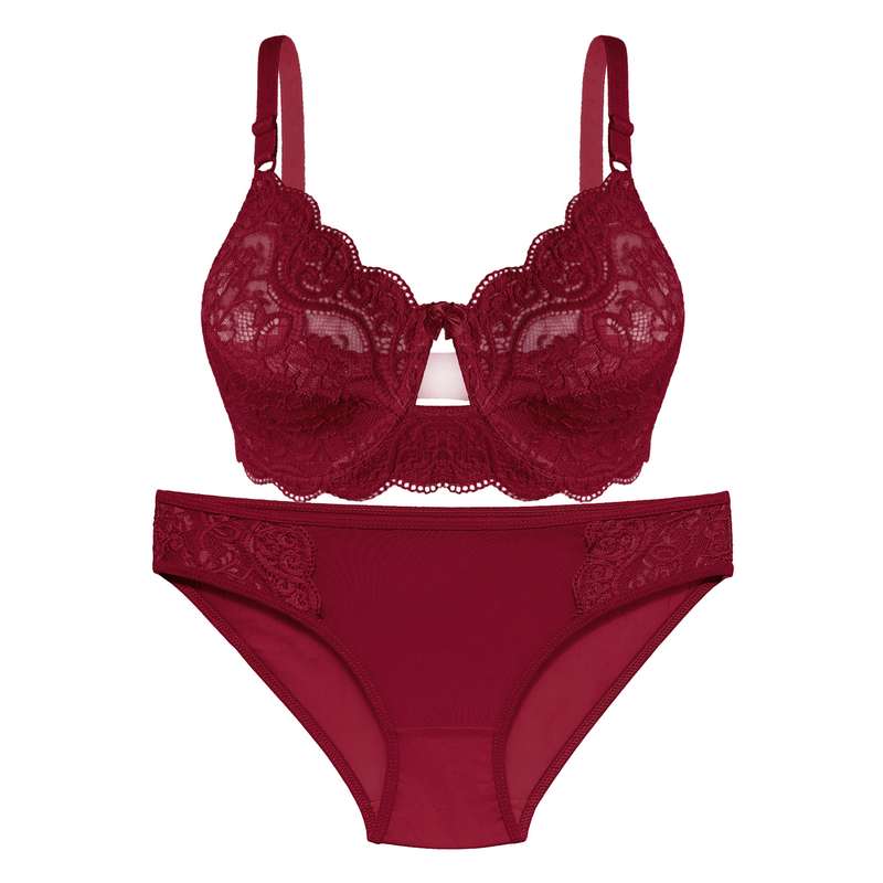 ست شورت و سوتین زنانه کد Den104 رنگ زرشکی