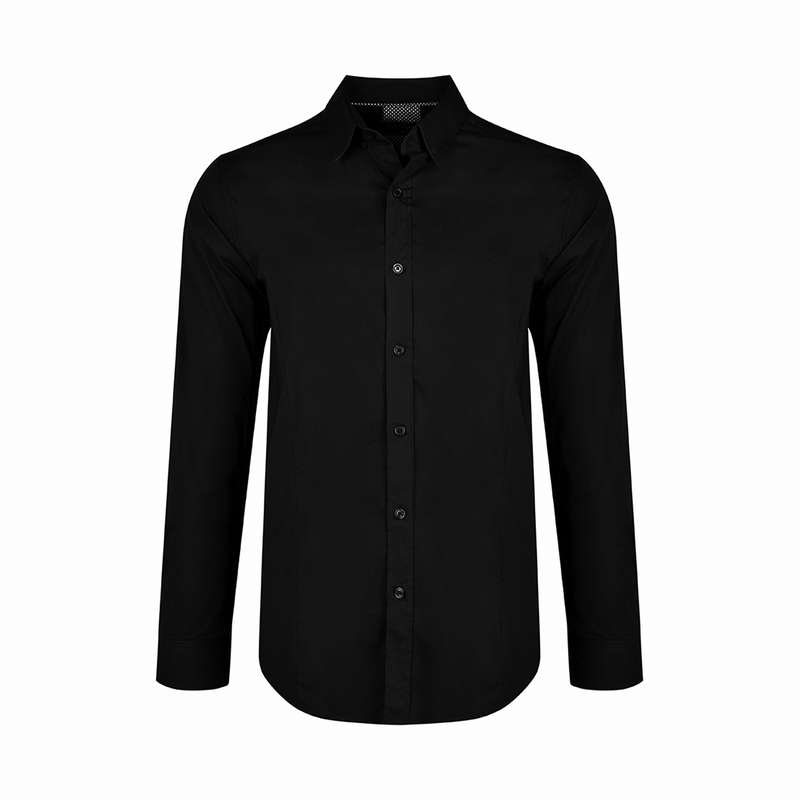 پیراهن آستین بلند مردانه بادی اسپینر مدل 03970712 رنگ مشکی