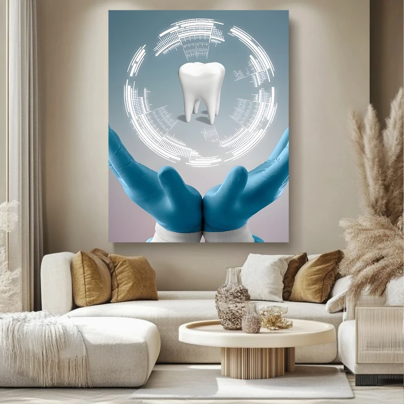 تابلو بوم طرح مخمل دندانپزشکی مدل تکنولوژی کد BK24563