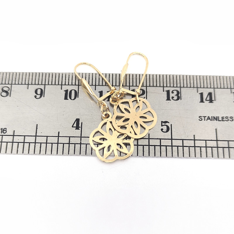 گوشواره طلا 18 عیار دخترانه طلا و جواهرسازی افرا مدل زرین 182