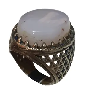 انگشتر نقره مردانه مدل عقیق کمیاب لوکس یمن AKLY2016