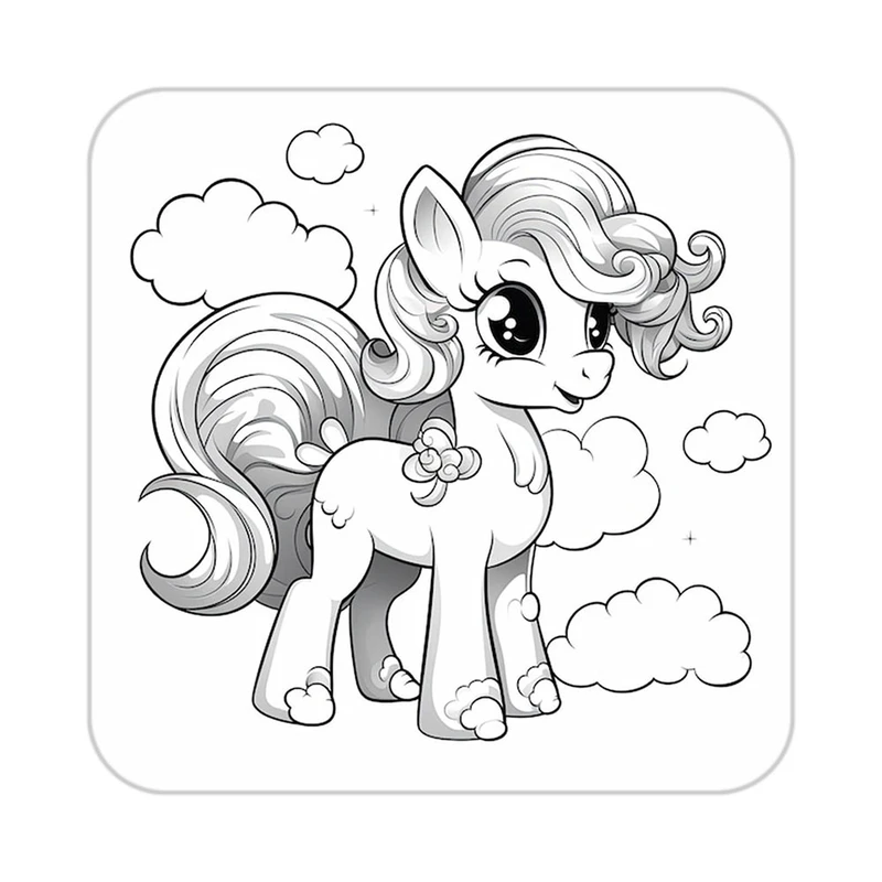 زیر لیوانی کاکتی طرح اسب تک شاخ و یونیکورن مدل mp32531