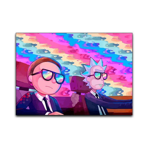 تابلو شاسی گوفی مدل انیمیشن ریک و مورتی طرح Rick and Morty کد PURP52