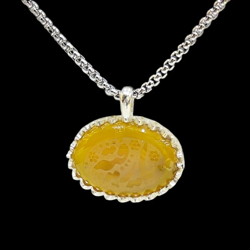 گردنبند مردانه مدل سنگ عقیق خطی کد 6100066