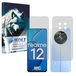 Wolf Tough model transparent screen protector suitable for Realme 12 4G mobile phone along with the back protector