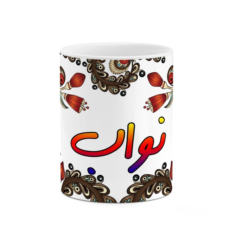 ماگ کاکتی مدل اسم نواب طرح سنتی گل و بته کد mgh48078