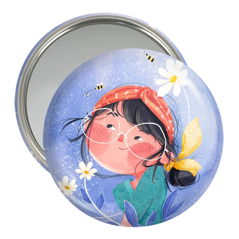 آینه جیبی خندالو مدل دخترانه فانتزی کد 25749