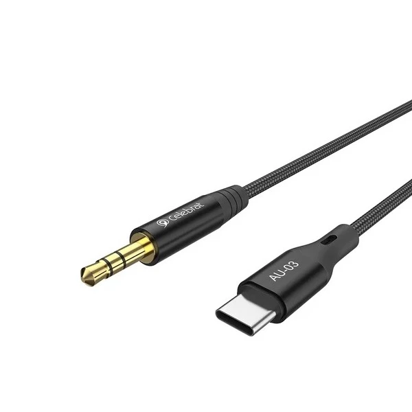 کابل تبدیل USB-C به AUX سلبریت مدل AU-03 طول 1.2 متر