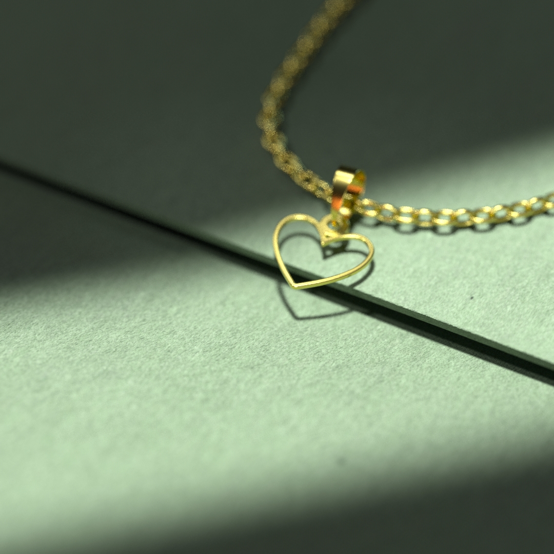 گردنبند طلا 18 عیار زنانه مدوپد مدل 20 قلب