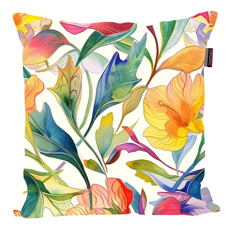 کوسن پاد آفرین مدل فانتزی طرح گل و برگ کد PK40601