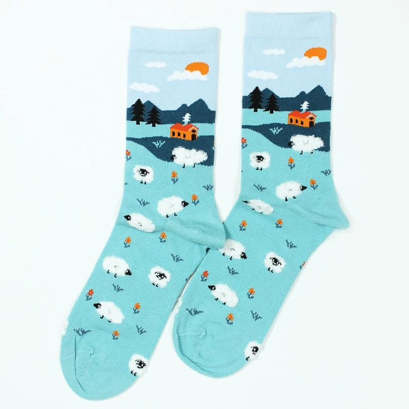 جوراب ساق بلند چتیک مدل مزرعه گوسفندها