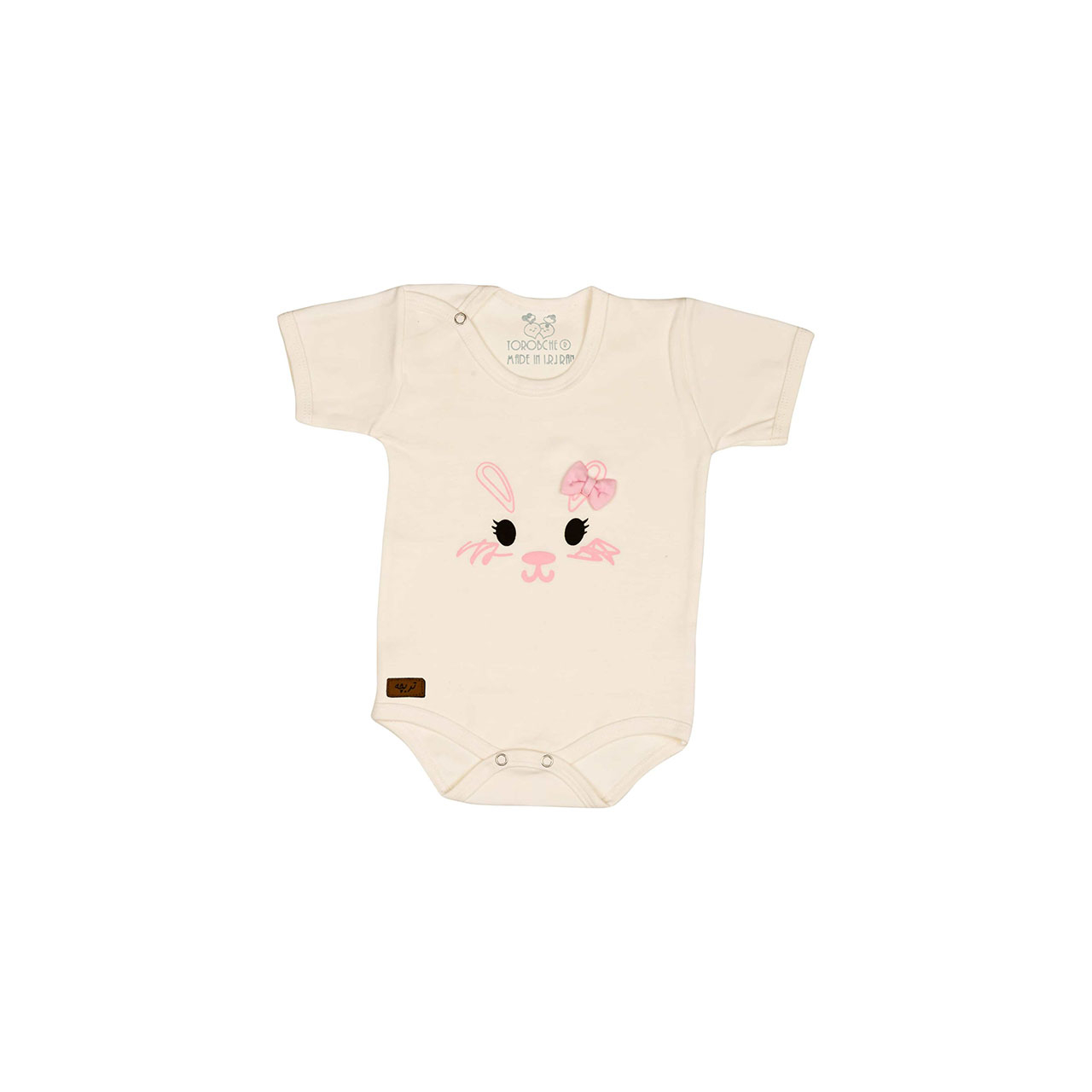 بادی آستین کوتاه نوزادی تربچه مدل خرگوش