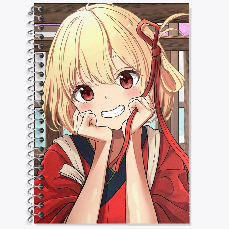 دفتر لغت 50 برگ خندالو مدل چیساتو انیمه لیکوریس ریکویل Lycoris Recoil کد 23043