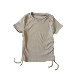 کراپ‌تاپ آستین کوتاه زنانه مدل بغل گت ساده