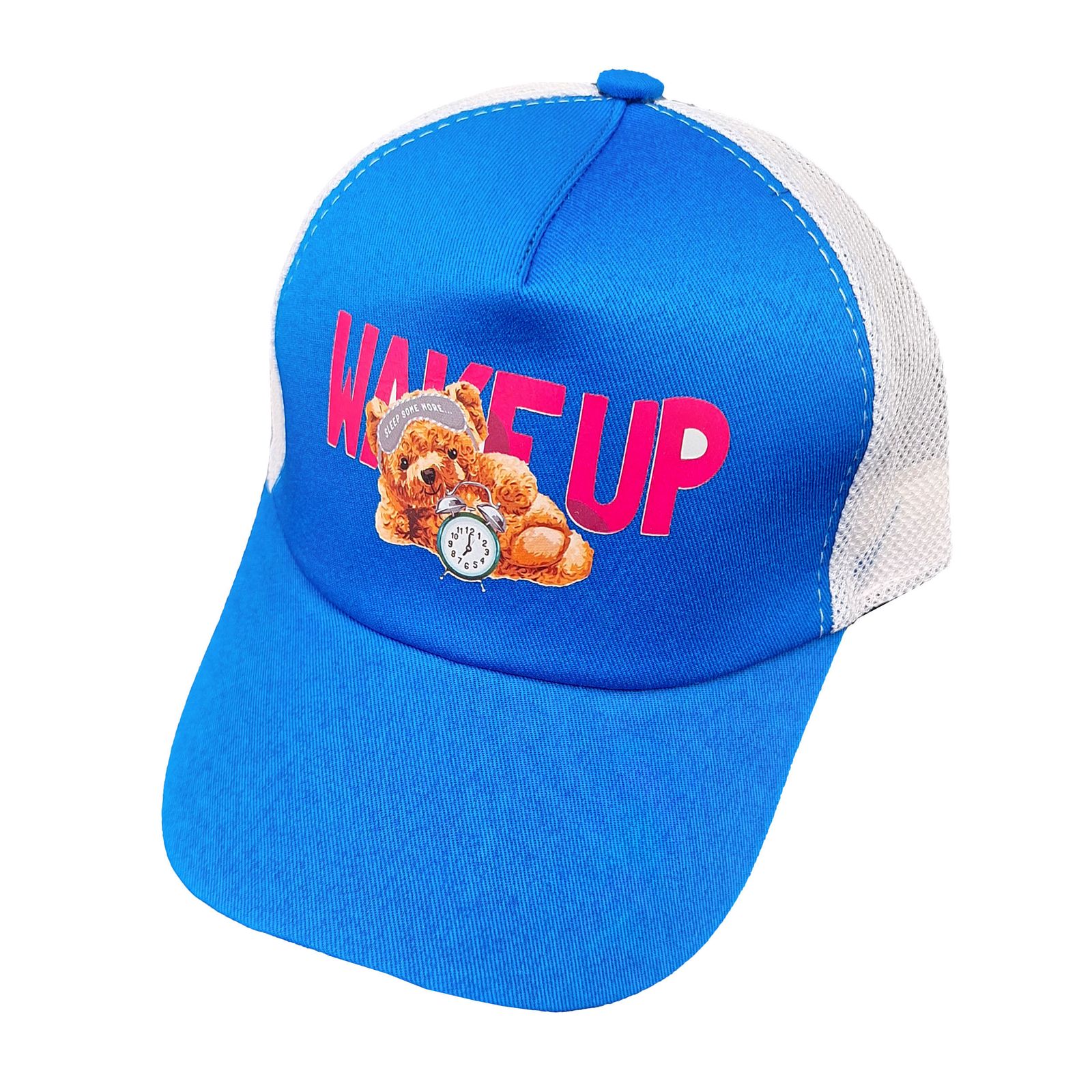 کلاه کپ بچگانه مدل WAKE UP کد 1173 رنگ آبی -  - 1