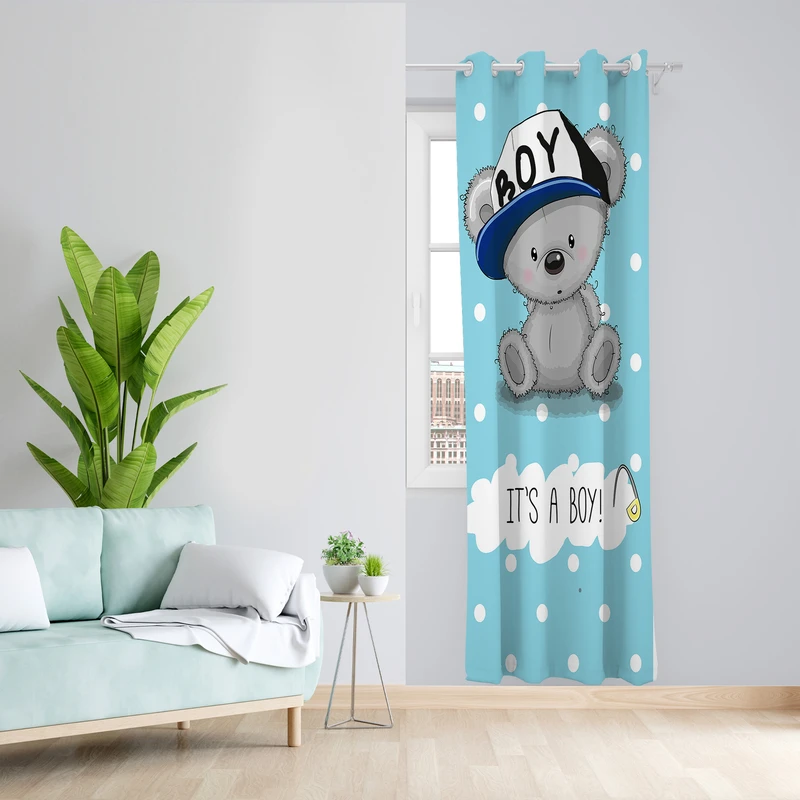 پرده طرح کودک مدل مخمل پانچی کد 4752 z سایز 140x200 سانتی متر