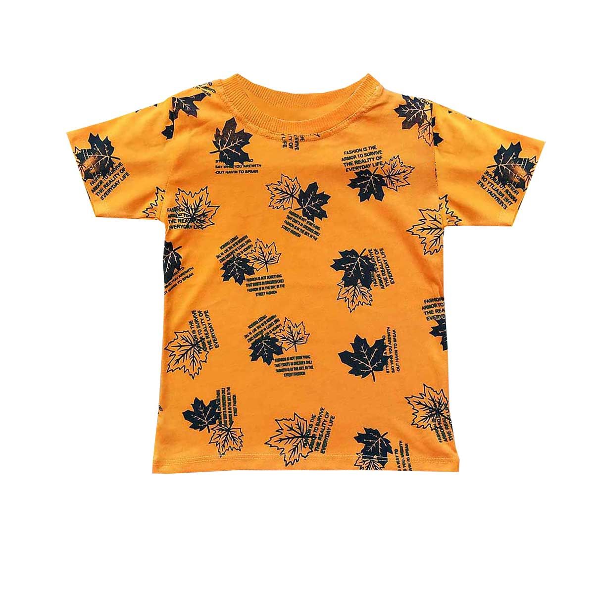 تی شرت بچگانه مدل  برگ کد 002 رنگ پرتقالی -  - 1