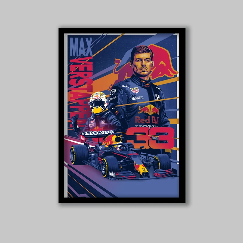 تابلو مدل فرمول یک مکس ورشتپن Max Verstappen کد LA-G10314-2