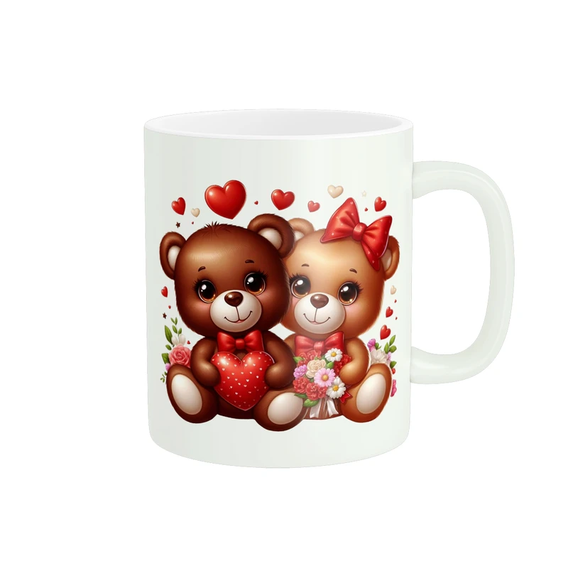 ماگ پادآفرین مدل عشق طرح LOVE خرس تدی کد PM1807