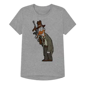 تی شرت آستین کوتاه پسرانه مدل اردک کاراگاه کد SH33 رنگ طوسی