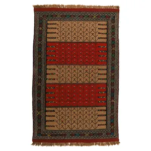 گلیم دستبافت دومتری طرح سفره کردی کد 140494