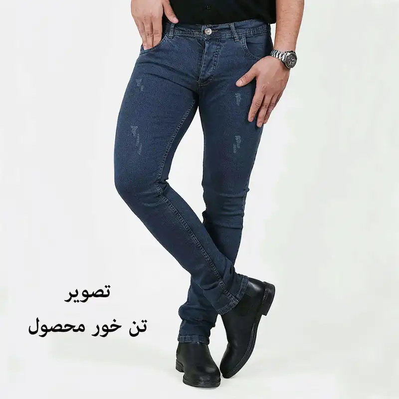 شلوار جین مردانه دیان مدل اسلیم فیت زاپ دار رنگ سرمه ای