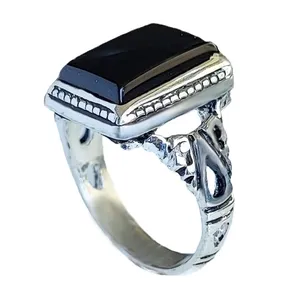 انگشتر نقره مردانه مدل عقیق MA4028