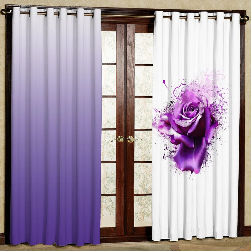 پرده مدل گل مخمل پانچی کد 296 سایز 140x280 سانتی متر