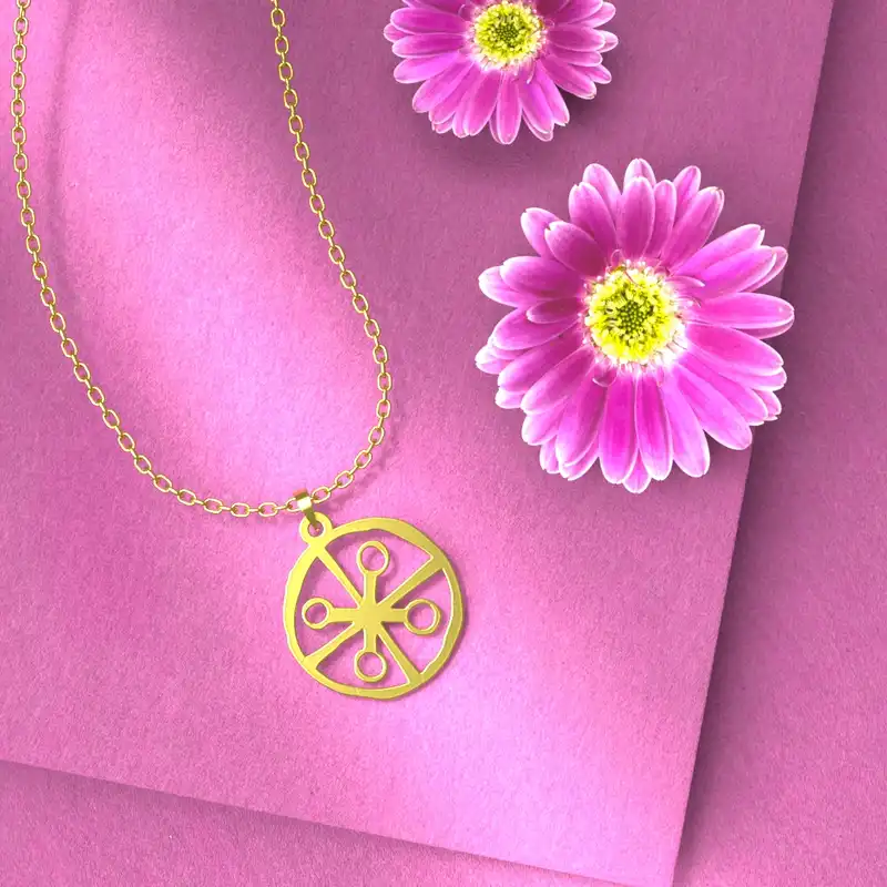 گردنبند طلا 18 عیار زنانه مدوپد مدل هندسی کد D3-1-1151