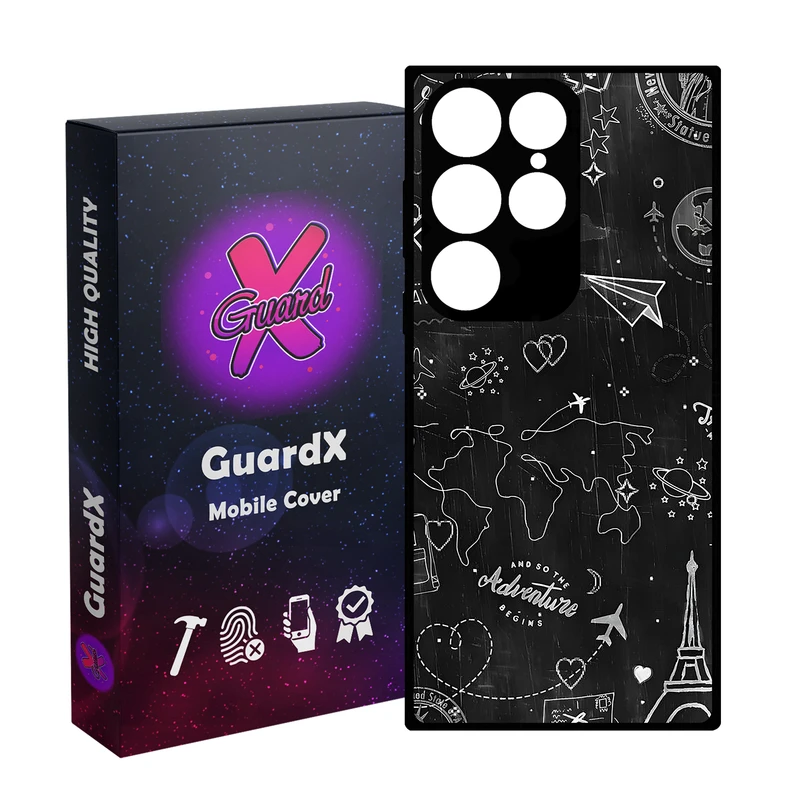 کاور گارد ایکس طرح سفر مدل  Glass10778 مناسب برای گوشی موبایل سامسونگ Galaxy S24 Ultra