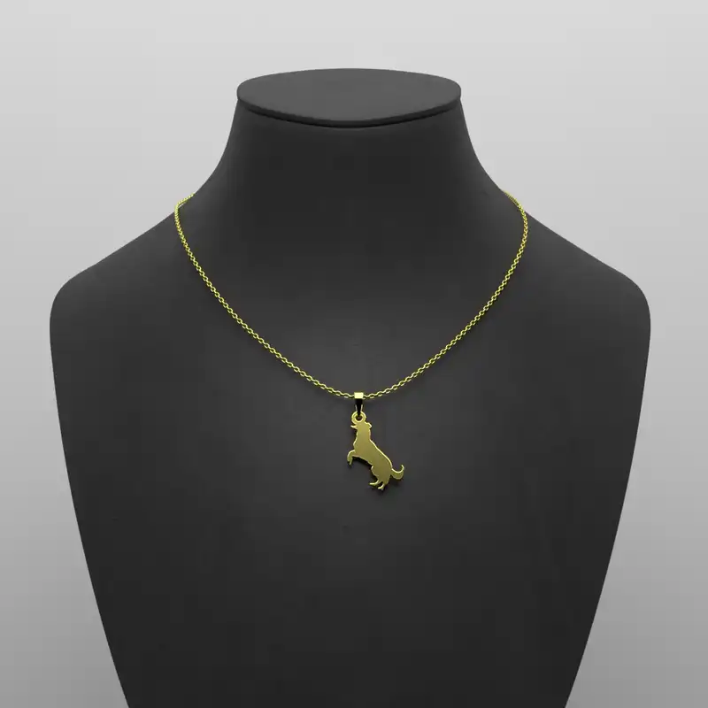 گردنبند طلا 18 عیار زنانه مدوپد مدل سگ کد J3-1-1058