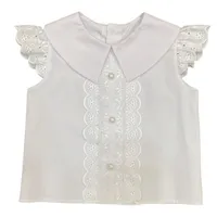 شومیز آستین کوتاه یقه ب ب دخترانه ژاکید مدل ماهلین