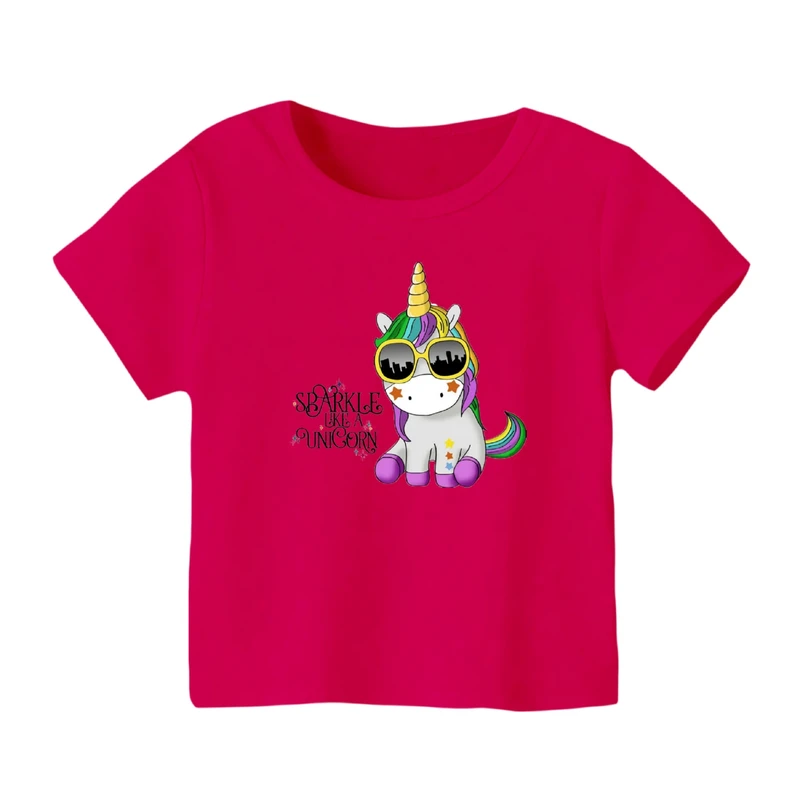 تی شرت آستین کوتاه بچگانه مدل یونیکورن کد ۴۹