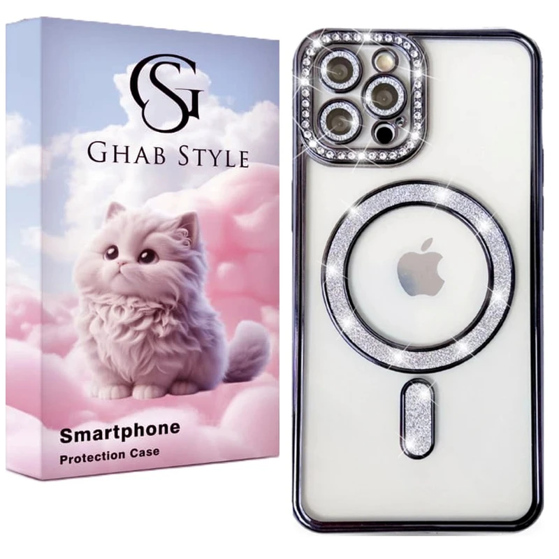 کاور قاب استایل مدل مکسیف طرح نگین دار مناسب برای گوشی موبایل اپل iPhone 15 Pro Max/ 14 Pro Max