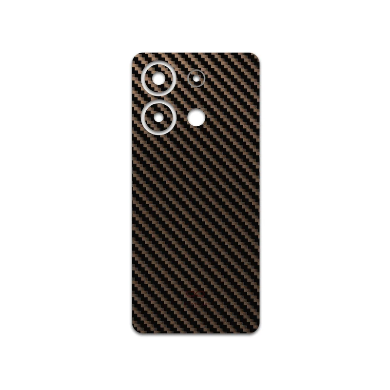 برچسب پوششی ماهوت مدل Glossy-Brown-Fiber مناسب برای گوشی موبایل شیائومی Redmi Note 13 4G