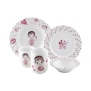 سرویس غذاخوری کودک 5 پارچه چینی زرین ایران مدل ایتالیا اف نیوبرن با لیوان درجه عالی