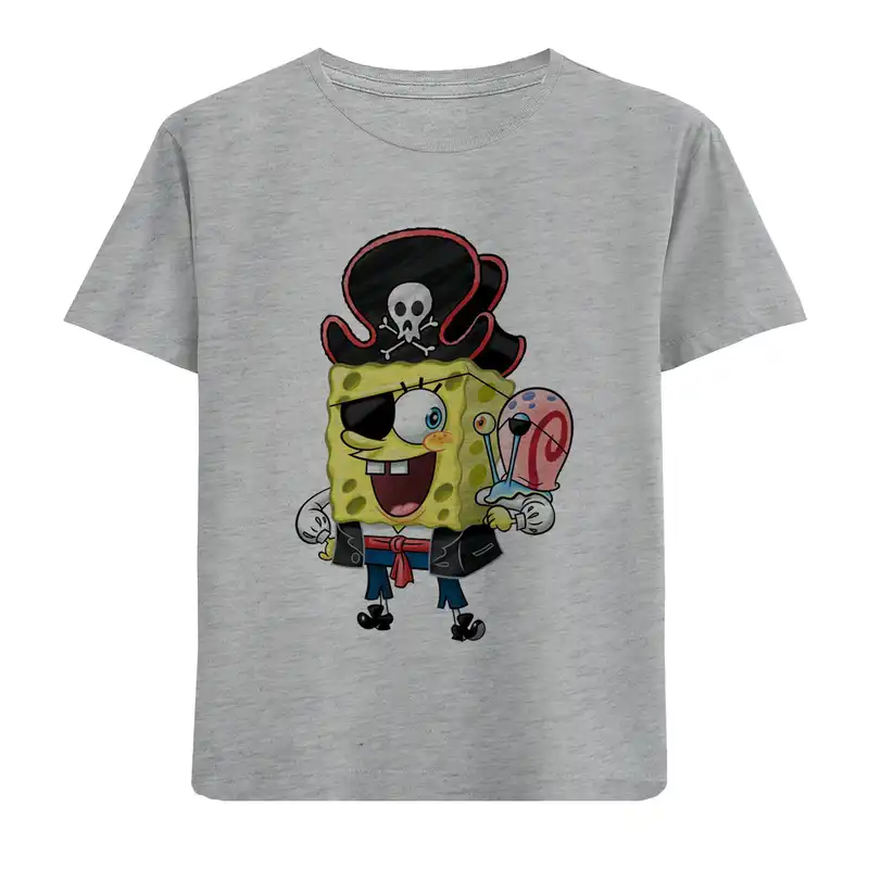 تی شرت آستین کوتاه بچگانه مدل باب اسفنجی دزد دریایی F726