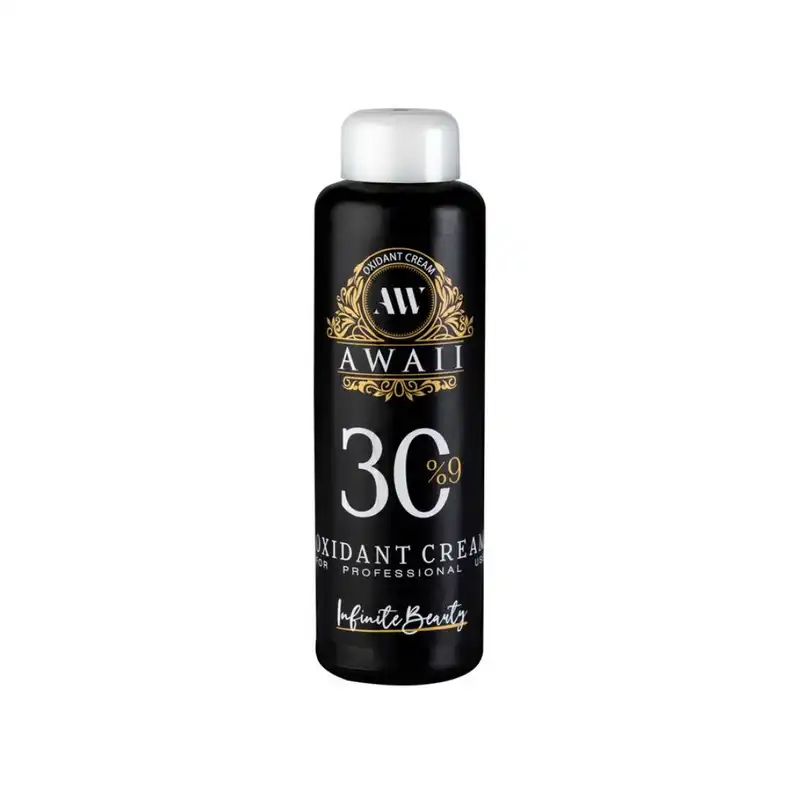 پودر دکلره آوایی مدل کراتین وزن 50 گرم رنگ بنفش به همراه اکسیدان مدل 30vol نه درصدی حجم 180 میلی لیتر